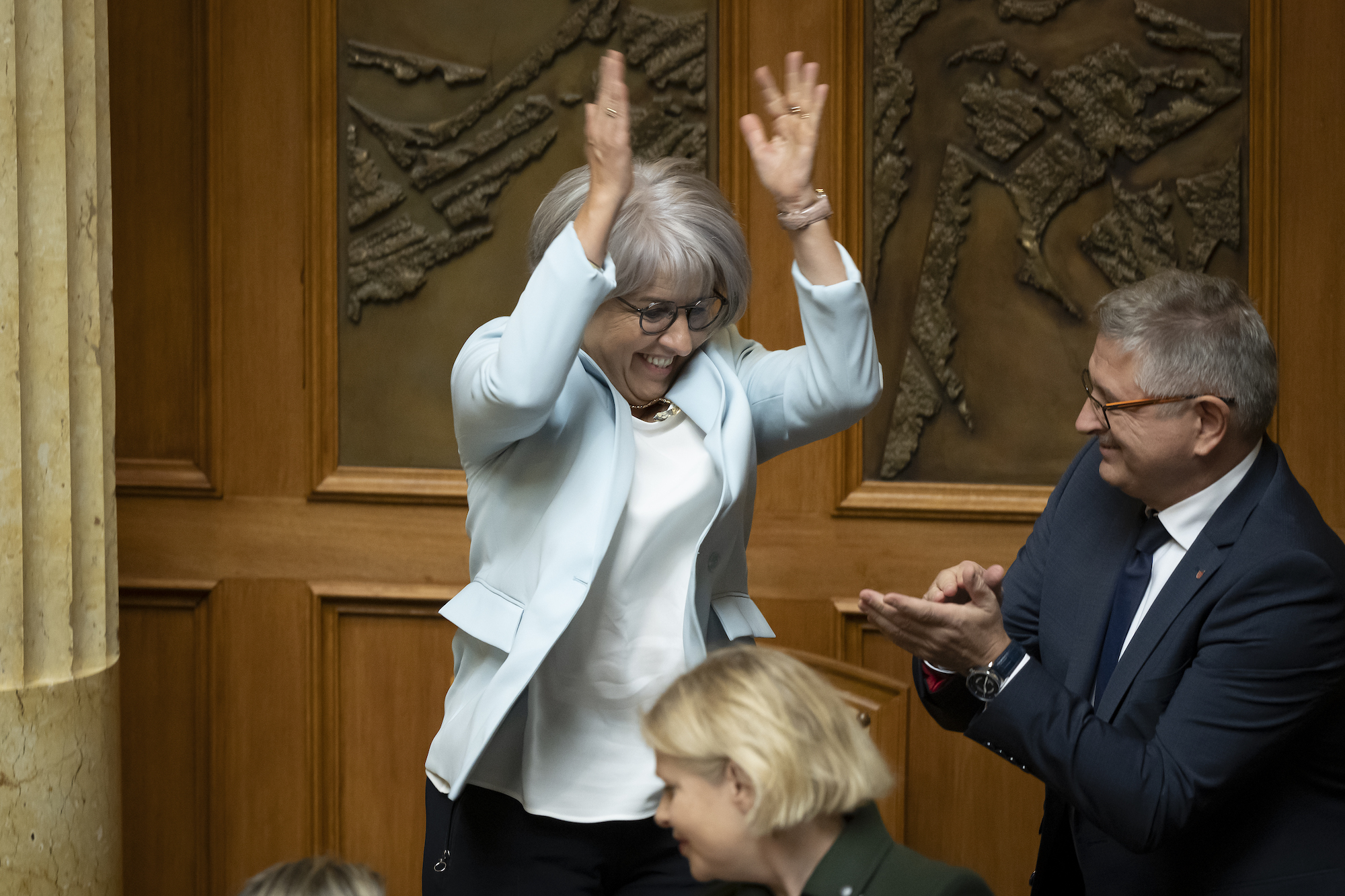 Elisabeth Baume-Schneider après son élection au Conseil fédéral, le 7 décembre 2022 à Berne.