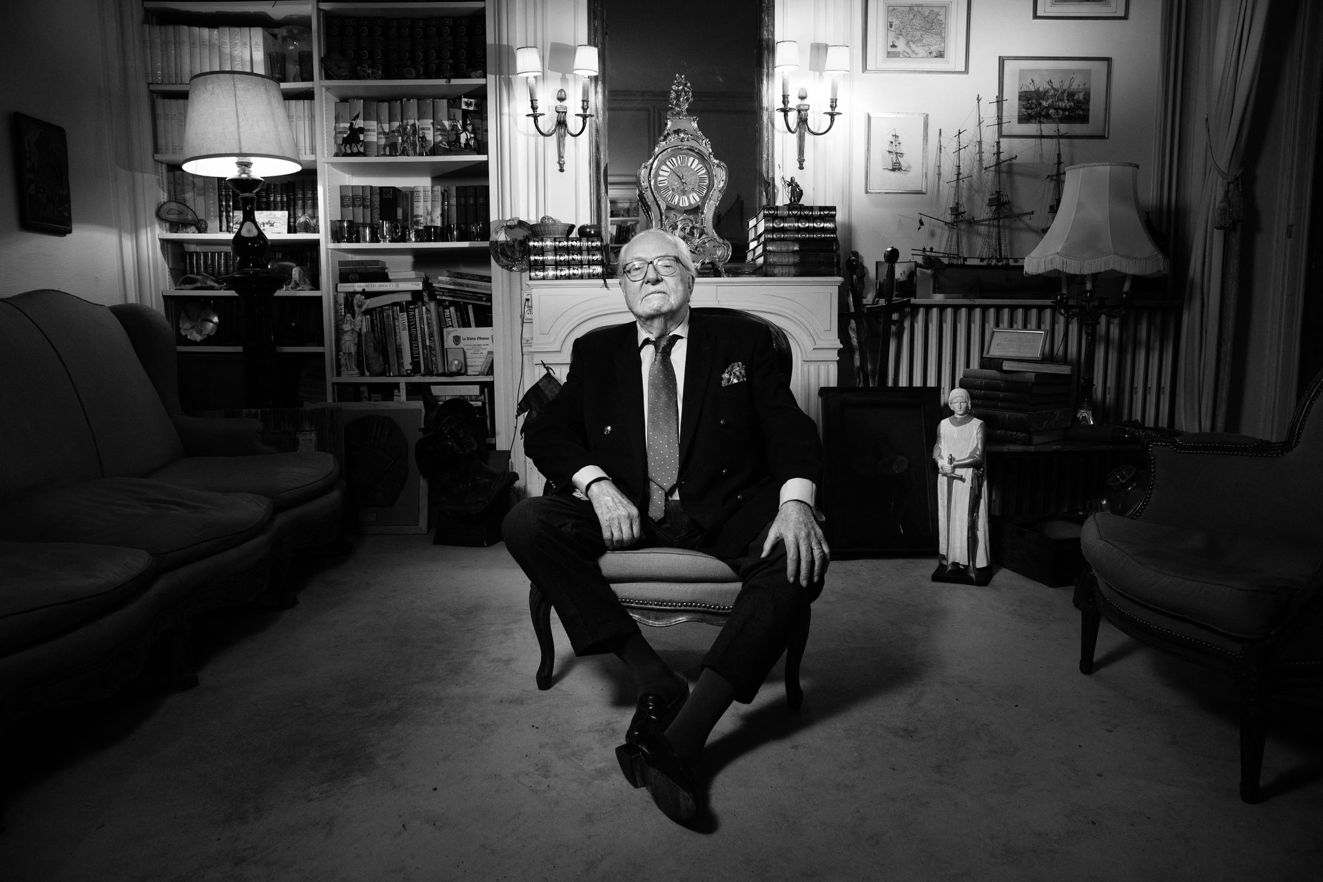 Jean-Marie Le Pen, fondateur du Front National, le 2 février 2022 à Rueil-Malmaison